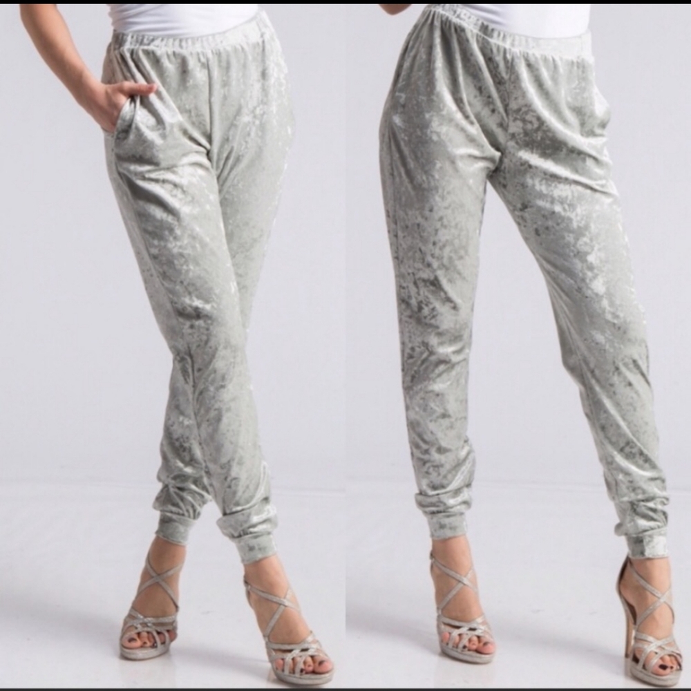Sage Velvet Joggers